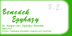 benedek egyhazy business card