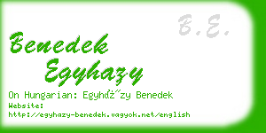 benedek egyhazy business card